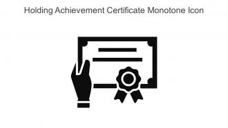 Holding Achievement Certificate Monotone Icon In Powerpoint Pptx Png And Editable Eps Format