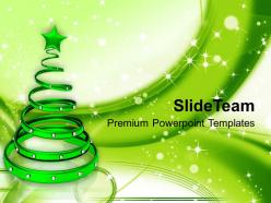 Holidays christmas carol green tree with glowing background powerpoint templates ppt backgrounds