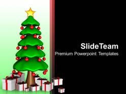 Holidays Winter Christmas Tree With Gifts New Year Concept Templates Ppt Backgrounds For Slides