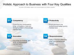 Holistic approach to business with four key qualities