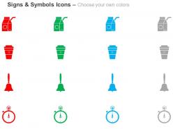 Home bell recycle bin alarm clock ppt icons graphics