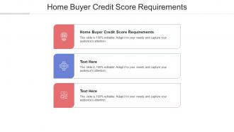 Home buyer credit score requirements ppt powerpoint presentation model clipart cpb