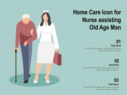 Home care icon for nurse assisting old age man