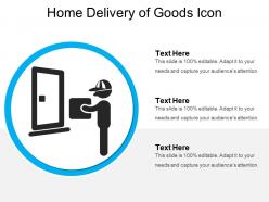 Home delivery of goods icon