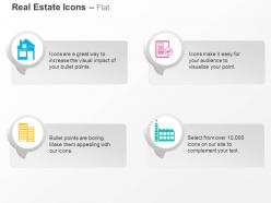 Home factory property papers apartments ppt icons graphics