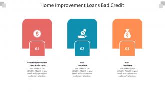 Home improvement loans bad credit ppt powerpoint presentation portfolio slides cpb