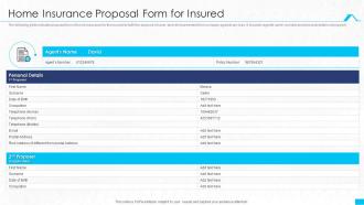 Home Insurance Proposal Form For Insured