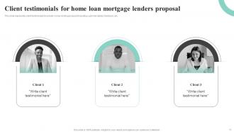 Home Loan Mortgage Lenders Proposal Powerpoint Presentation Slides Template Impressive