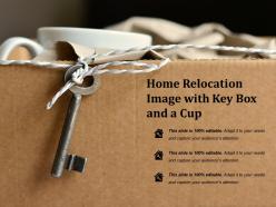 Home relocation image with key box and a cup