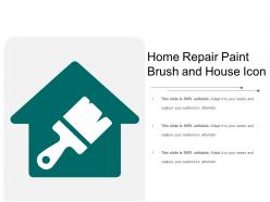 Home repair paint brush and house icon