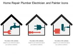 Home repair plumber electrician and painter icons