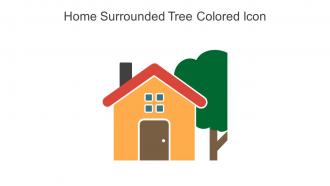 Home Surrounded Tree Colored Icon In Powerpoint Pptx Png And Editable Eps Format