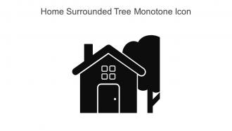 Home Surrounded Tree Monotone Icon In Powerpoint Pptx Png And Editable Eps Format