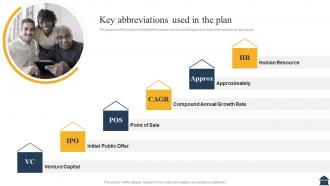 Homecare Agency Business Plan Key Abbreviations Used In The Plan BP SS