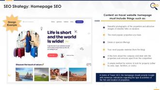 Homepage SEO Strategy For Travel Industry Edu Ppt