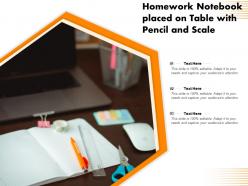 Homework notebook placed on table with pencil and scale