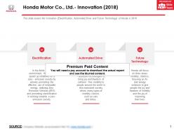 Honda motor co ltd innovation 2018