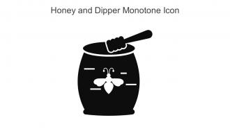 Honey And Dipper Monotone Icon In Powerpoint Pptx Png And Editable Eps Format