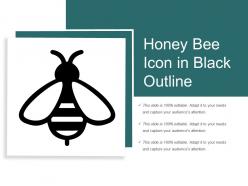 Honey bee icon in black outline