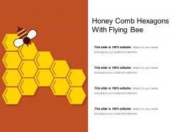 Honey comb hexagons with flying bee