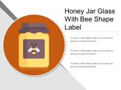 Honey jar glass with bee shape label