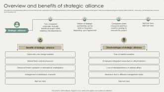 Horizontal And Vertical Business Overview And Benefits Of Strategic Alliance Strategy SS V