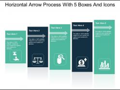 Horizontal Arrow Process With 5 Boxes And Icons