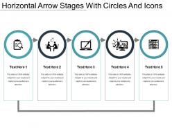 Horizontal arrow stages with circles and icons