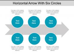Horizontal arrow with six circles