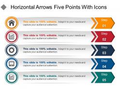 Horizontal arrows five points with icons