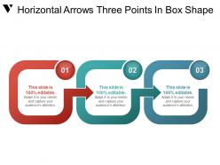 Horizontal arrows three points in box shape