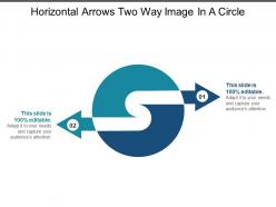 Horizontal arrows two way image in a circle