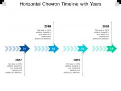 Horizontal chevron timeline with years