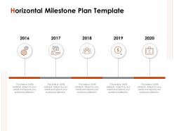 Horizontal milestone plan template ppt powerpoint presentation layouts example topics