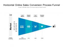 Horizontal online sales conversion process funnel