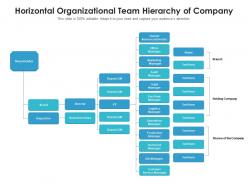 Horizontal organizational team hierarchy of company