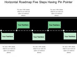 Horizontal roadmap five steps having pin pointer