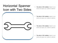 Horizontal spanner icon with two sides