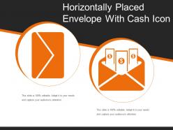 Horizontally placed envelope with cash icon