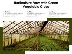 Horticulture farm with green vegetable crops