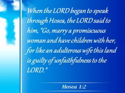 Hosea 1 2 this land is guilty of unfaithfulness powerpoint church sermon