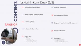Hoshin Kanri Deck Table Of Contents