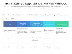 Hoshin kanri strategic management plan with pdca
