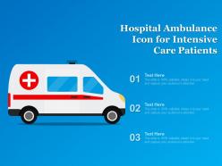 Hospital ambulance icon for intensive care patients