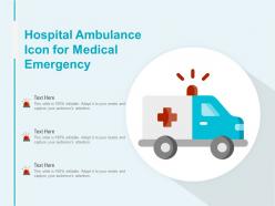 Hospital ambulance icon for medical emergency