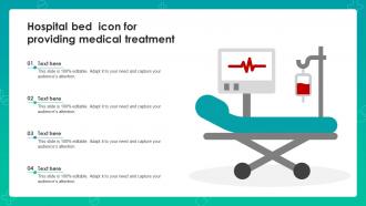 Hospital Bed Icon For Providing Medical Treatment