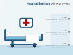 Hospital bed icon with plus symbol