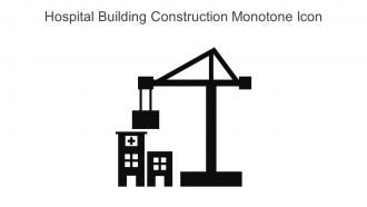 Hospital Building Construction Monotone Icon In Powerpoint Pptx Png And Editable Eps Format