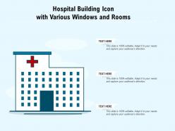 Hospital building icon with various windows and rooms
