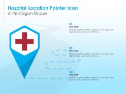 Hospital Location Pointer Icon In Pentagon Shape
